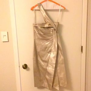 Karen Millen silver one shoulder cocktail dress